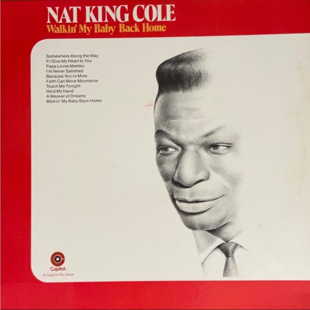 1961 NAT KING COLE Walkin’ My Baby Back Home -  12" LP 33 RPM VTG